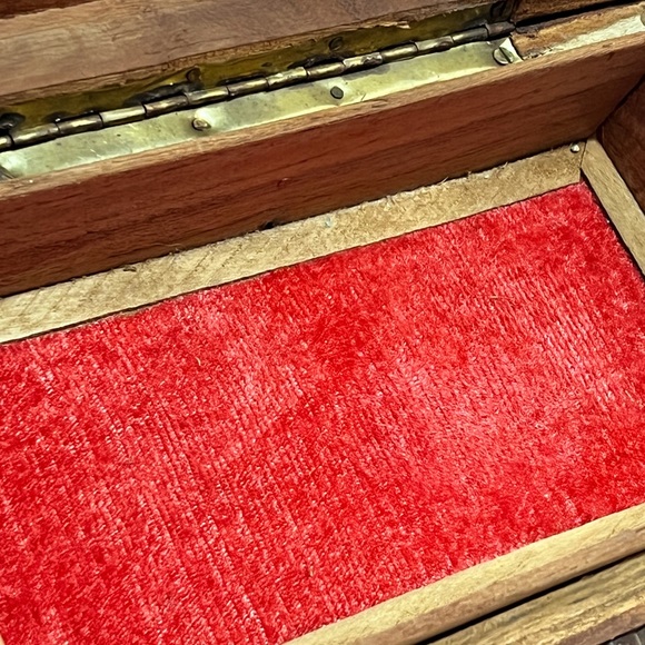 Wood Hand Craved Leaf Print Storage Box Junk Journal Supply Boho Organizer - Picture 9 of 13